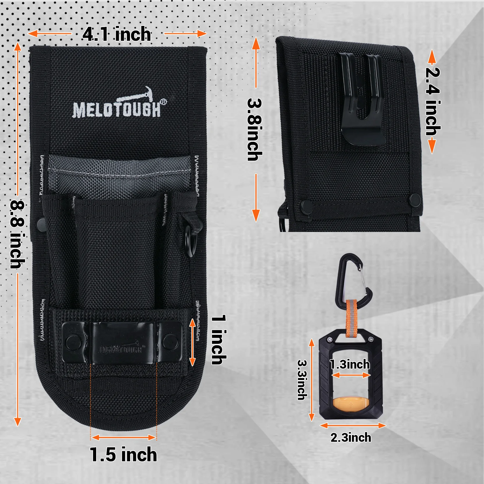 Small Tool Pouch with Belt Clip,4-Pocket Utility Tool Holder with Zip Tie Holder Portable Tool Storage Organizer
