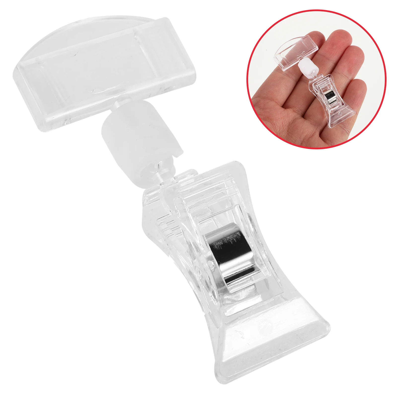

10 Pcs Advertising Clip Clothing Display Signage Stand Small Holder Clear Clips Pop
