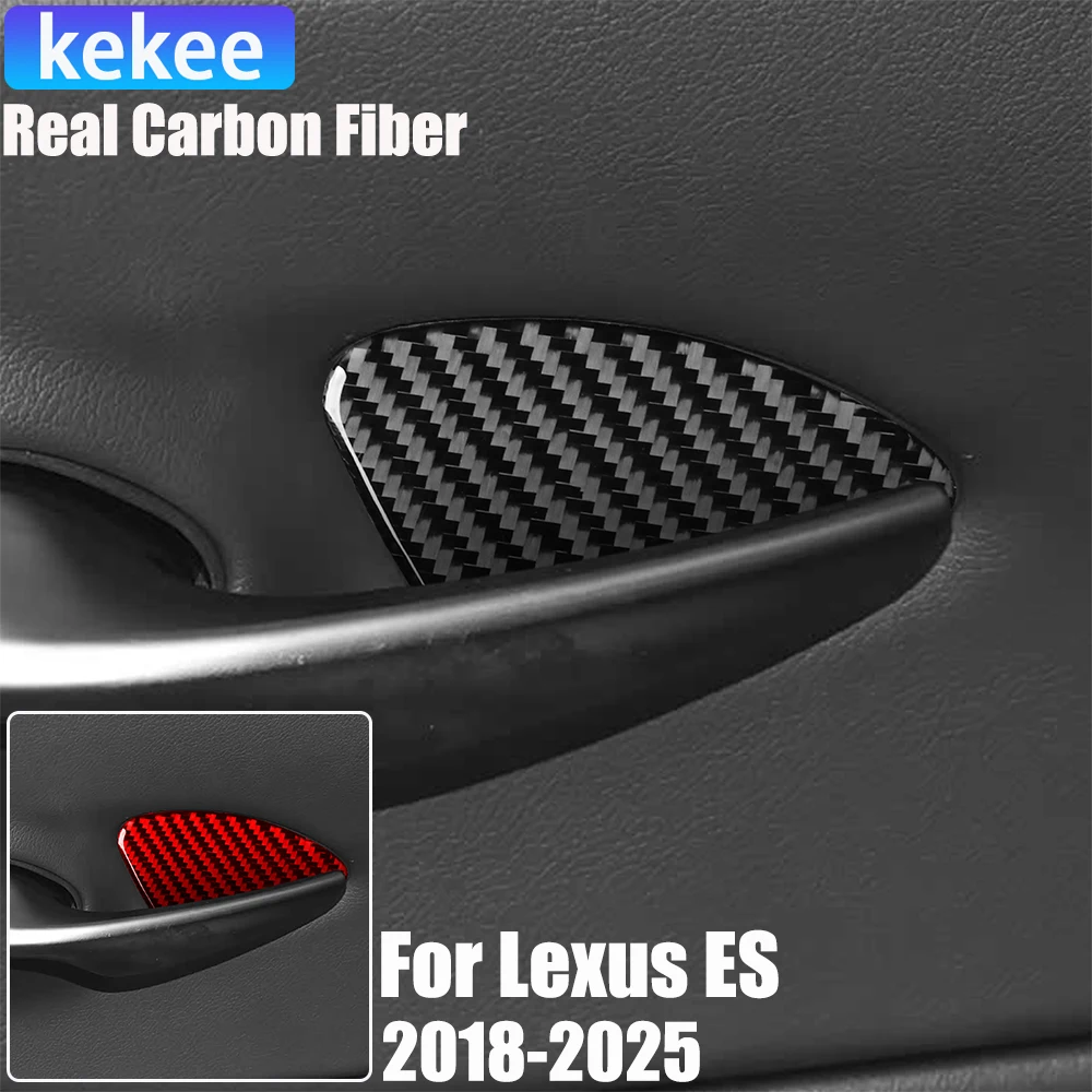 Real Carbon Fiber Car Accessories Door Handle Bowl Soft Sticker For Lexus ES200/250/260/300h/350 2018 19 20 21 22 23 24 2025