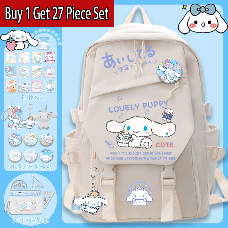 

Cinnamon Dog Backpack 2025 New Sanrio Fashion Cartoon Print Teenager School Large Capacity Lightweight Back to School Backpack