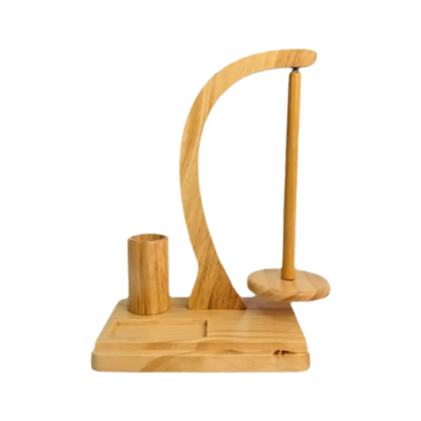 

Деревянная подставка для пряжи с держателем для телефона, практичный аксессуар для вязания, стойка для катушек