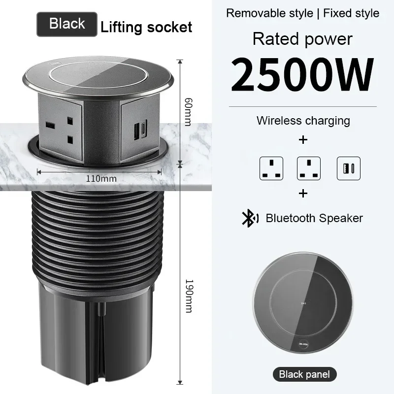 YINKA ذكي مقبس رفع كهربائي جزءا لا يتجزأ من طاولة المطبخ الجدول ثقب جزيرة قابس طاقة المقبس لوحة توصيل غير مرئية