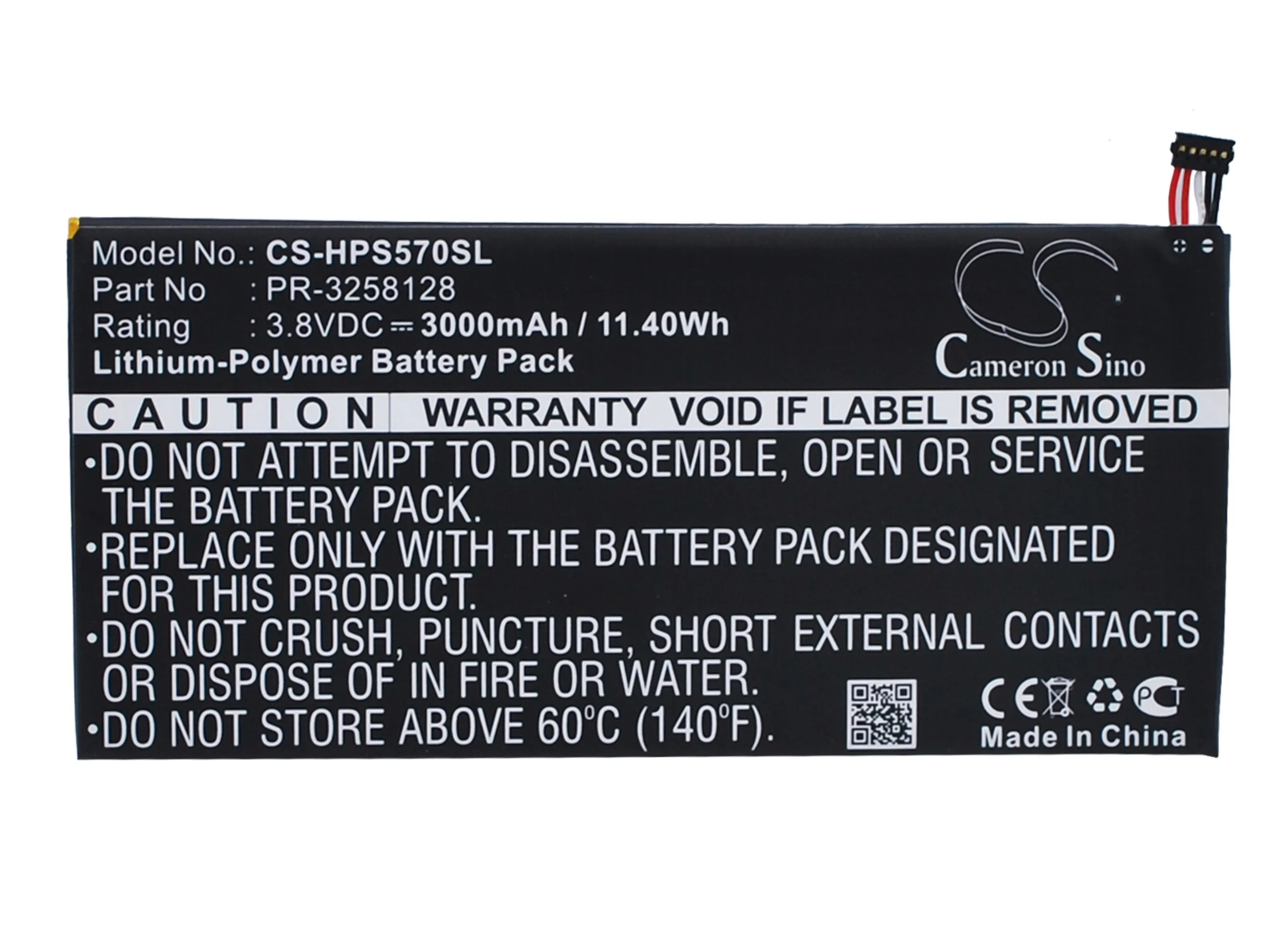 CS Tablet Battery for HP Stream 7 5700 5700ng 5709 Fits 795065-001 PR-3258128 3000mAh / 11.40Wh Li-Polymer 3.80V