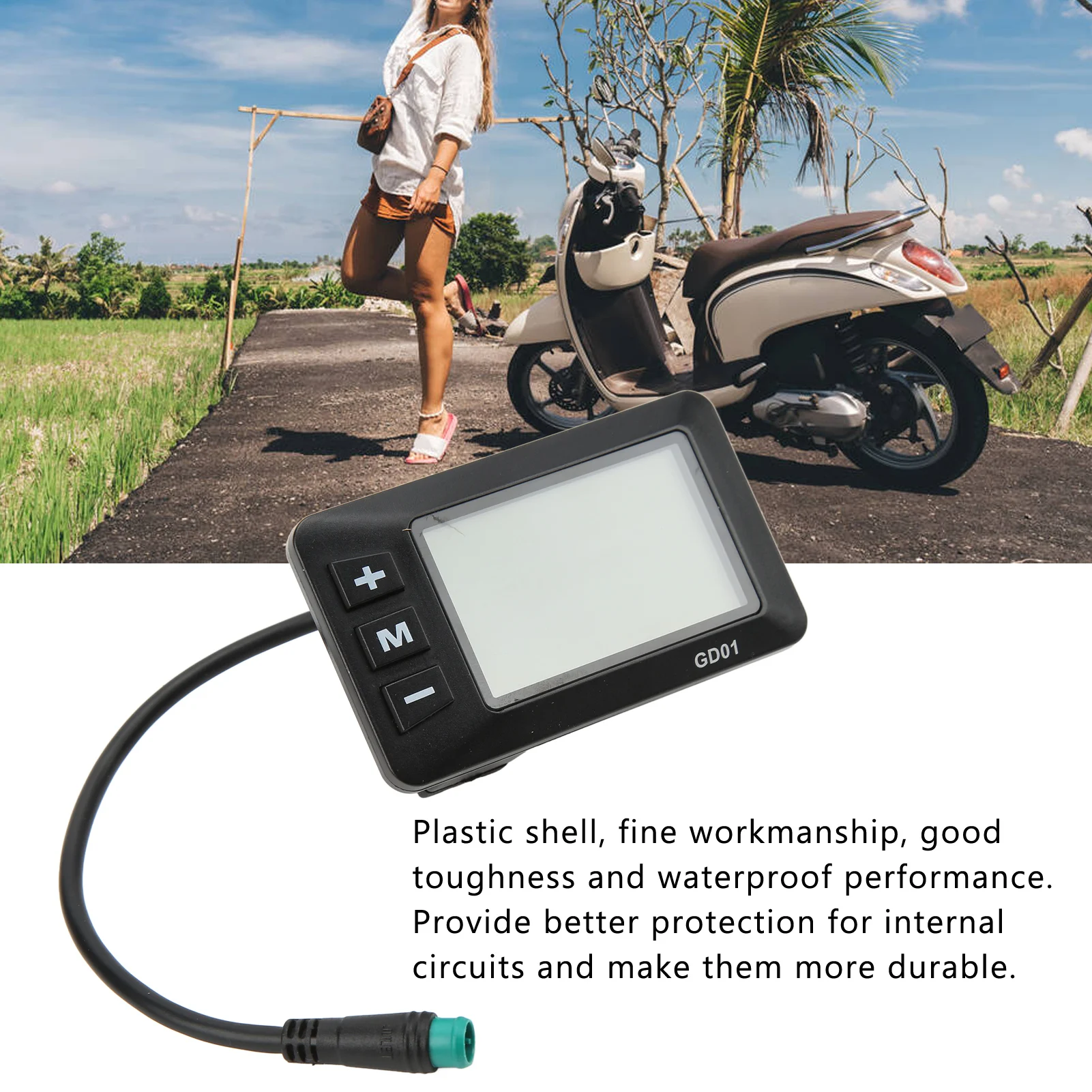 New GD01 Display for JN Controller Electric  Display 36V 48V LCD GD01 Display 5 Pin Waterproof Plug for 22.2mm Handlebar