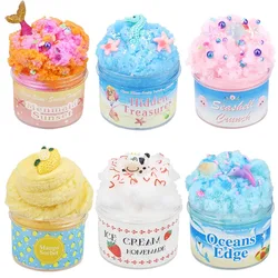 100ml Butter Fluffy Slime Kit Charm with Scented Slime Soft Putty DIY Sludge Birthday Gift Toys for Plasticine Modeling Clay Toy