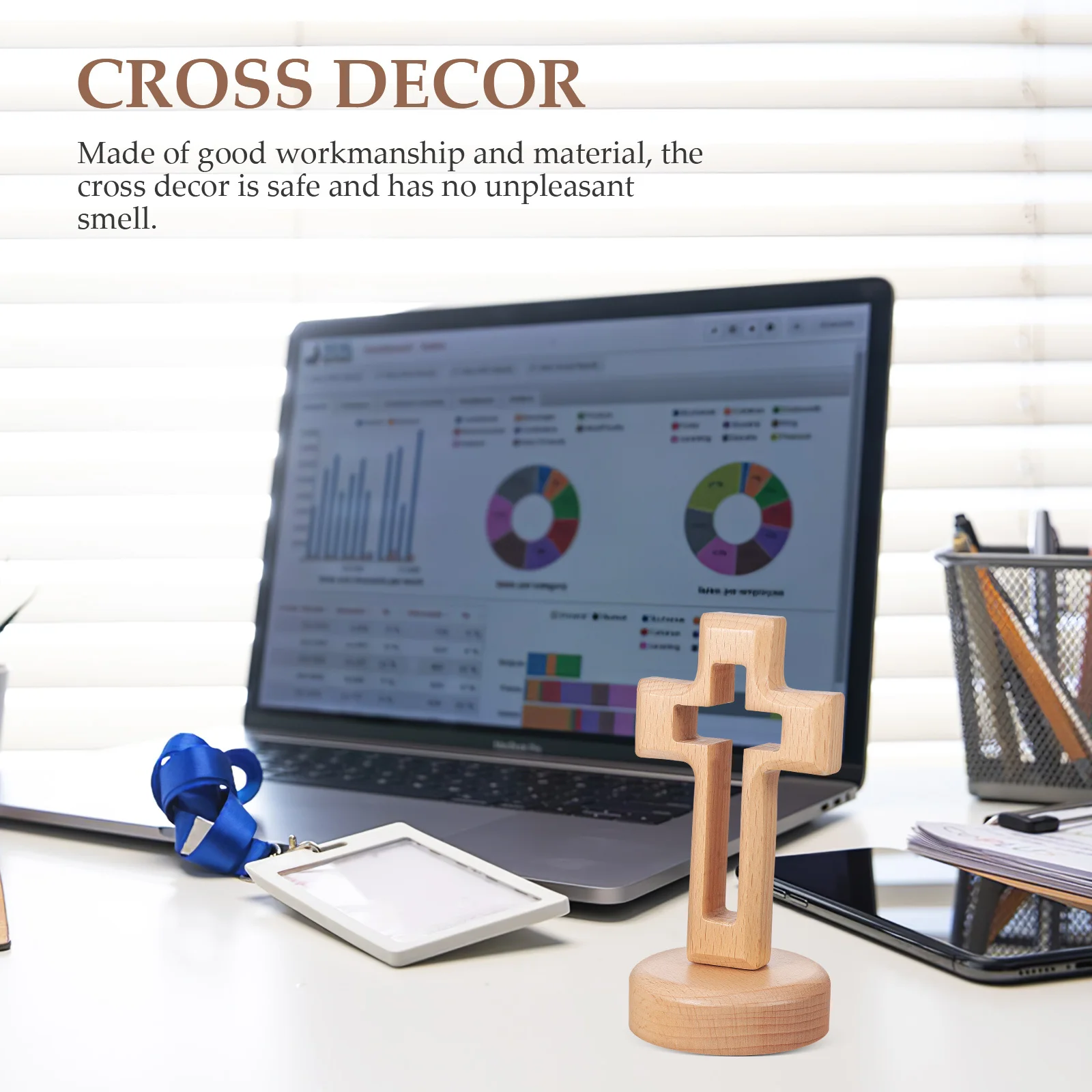 Solid Wood Cross naments Delicate Decorative Craft Home Office Wall Decor Wooden Household Mirrors Storage Easy Design