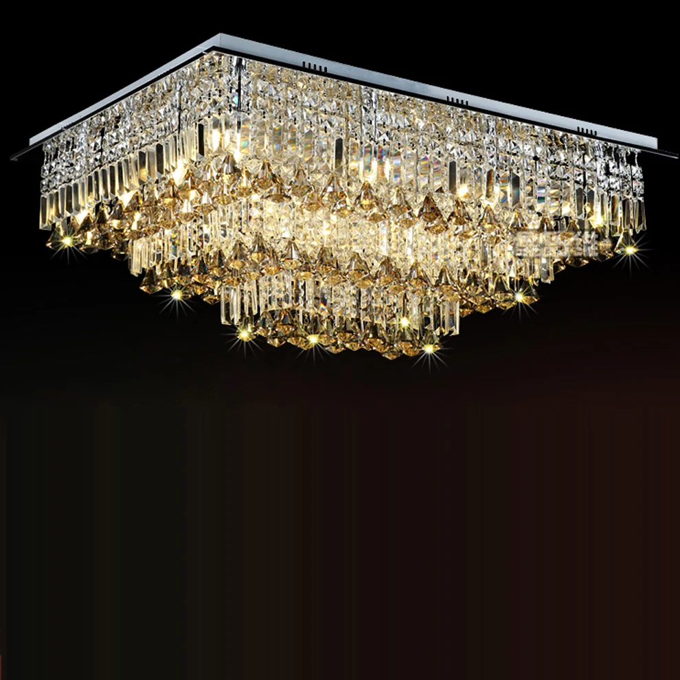 

Led Crystal Stainless Steel Rectangle Led Lampled Lightceiling Lightsled Ceiling Lightceiling Lamp For Foyer Bedroom Hall