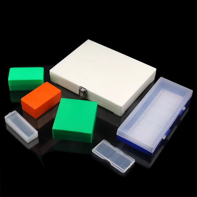 Microscope Slide Box Biological Pathology Slides Bio Slice Slots Storage Box Rectangular Microscope Glass Specimen Holder