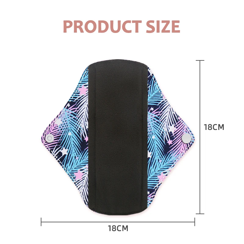 AIO 18*18cm Reusable Menstrual Pad Heavy Flow Waterproof PUL Feminine Hygiene Panty Liner Polar Fleece Washable Sanitary Napkin