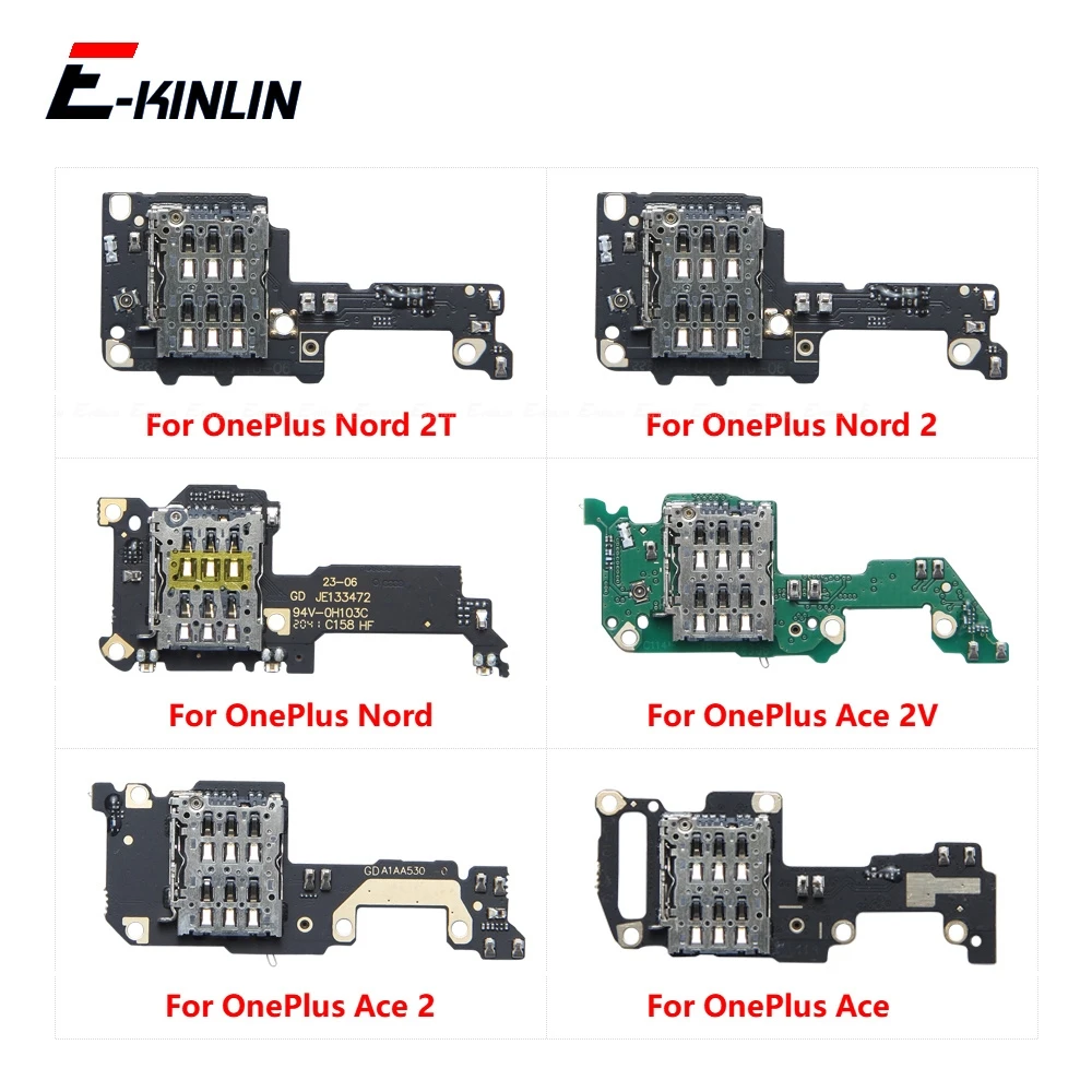 Sim Card Reader Slot Socket Connector with Microphone Board For OnePlus Ace 2 Pro 2V Nord 2 2T 5G Replacement Parts