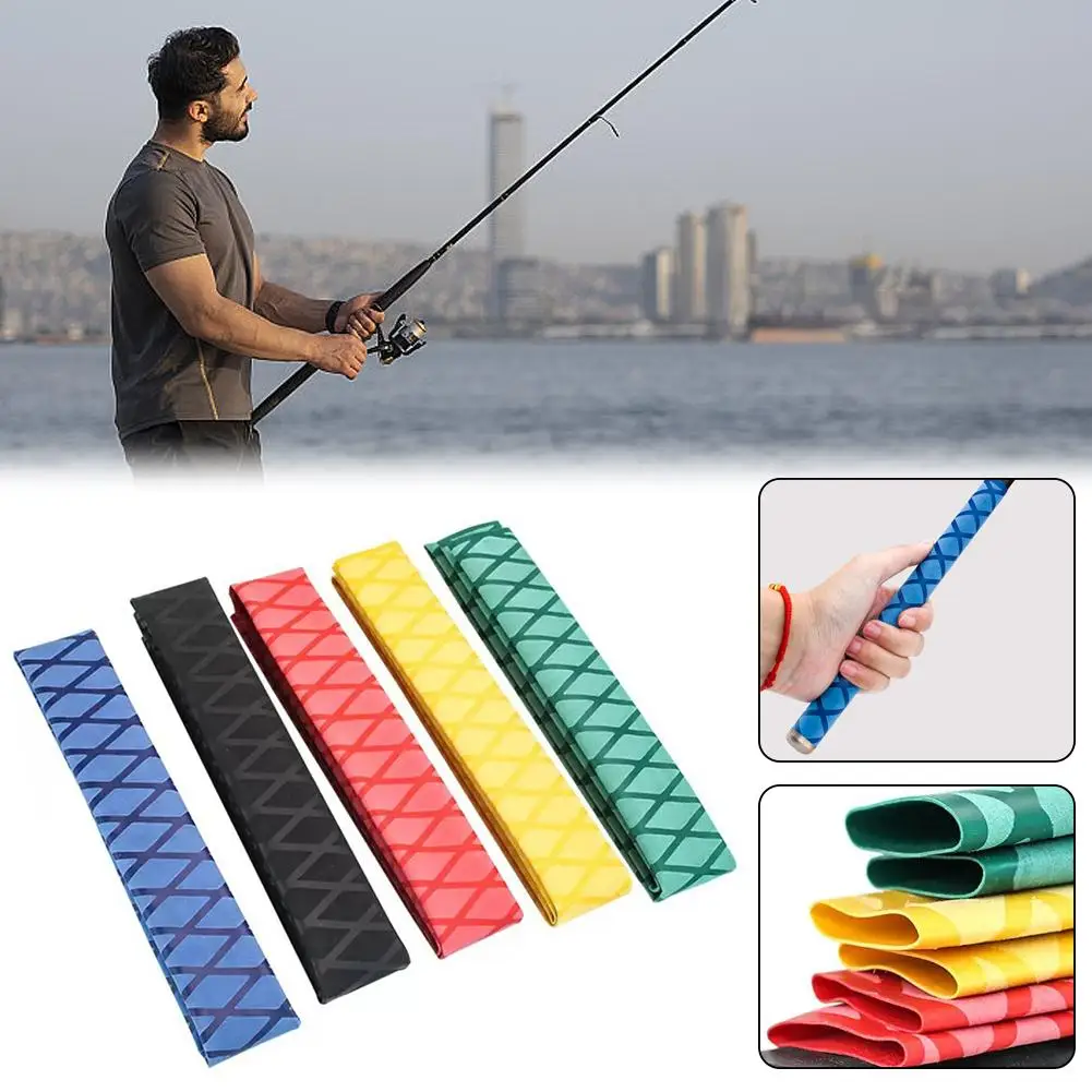 1piece Non Slip Heat Shrink Tube Fishing Rod Wrap Anti Insulation Cover Bicycle Protect Handle Grip Waterproof Skid Racket A4t2