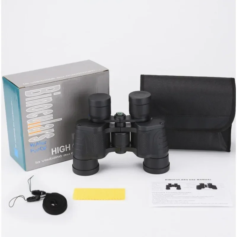 High-Power HD Binoculars 80X80 Low-Light Night  Green Coating Portable Binoculars Telescope for Outdoor Bird Watching and Huntin