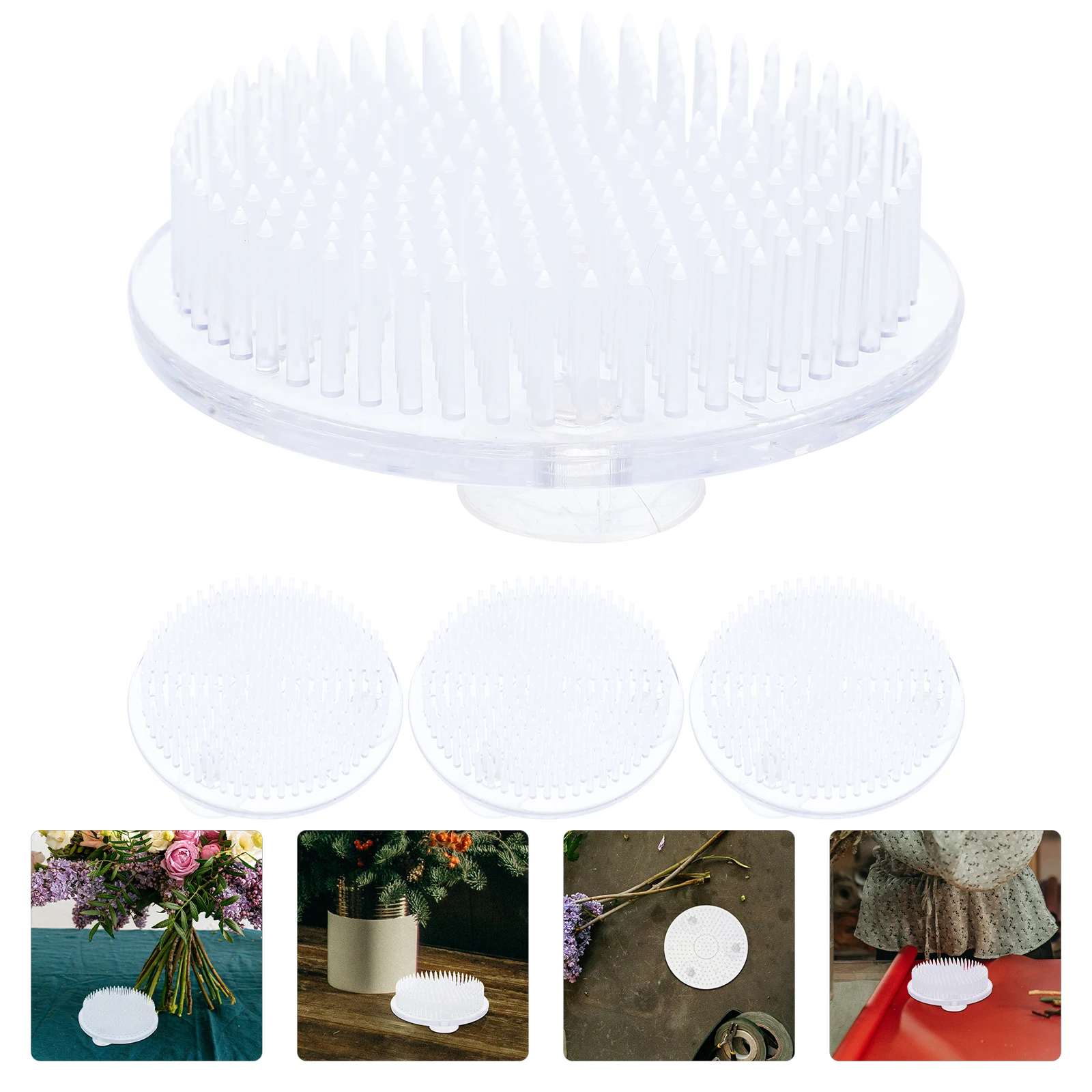 

4 Pcs Flower Frogs Plastic Arrangement Base Fixation Holder Dense Pin Easy Use Plastic Flower Frog Long Life Floral Design