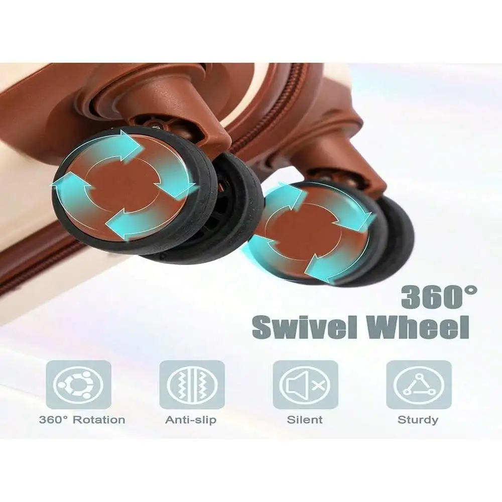 مجموعة أمتعة صلبة ABS مكونة من قطعتين - عجلات دوارة خفيفة الوزن وقفل TSA للسفر ورحلات العمل #5