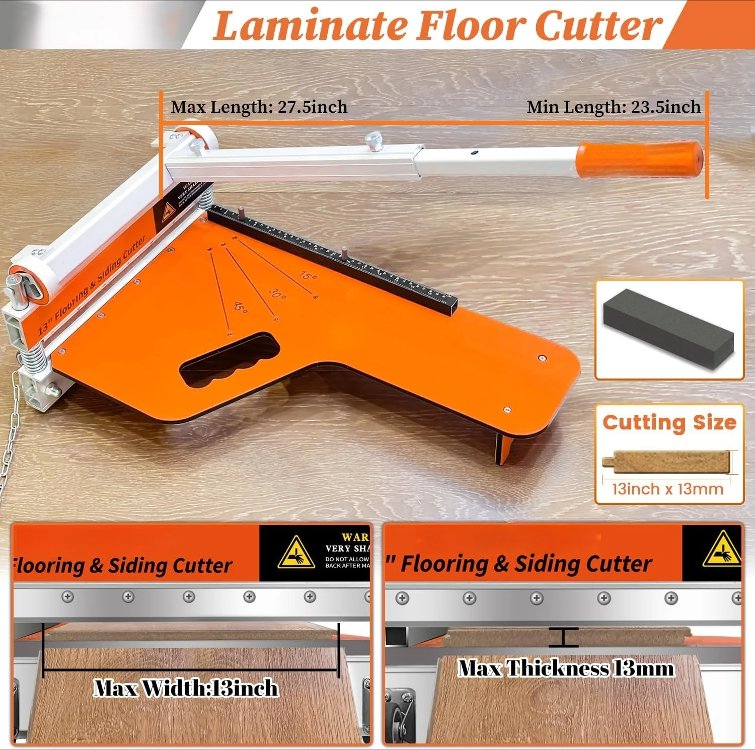 

Резак для ламината/винилового пола, 13-дюймовый резак для виниловых досок с колесом — просто 1-ступенчатая резка угла и длины, инструменты для напольных полов — горячая распродажа