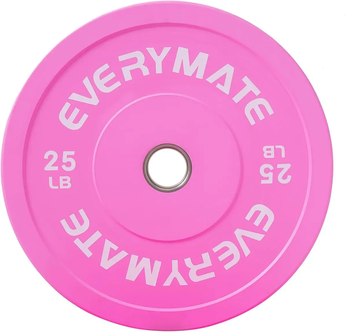 Pink Weight Plates 25LB Single Bumper Plates Grip Weight Plates for Strength Training & Crossfit Steel Inserts Weight Plates