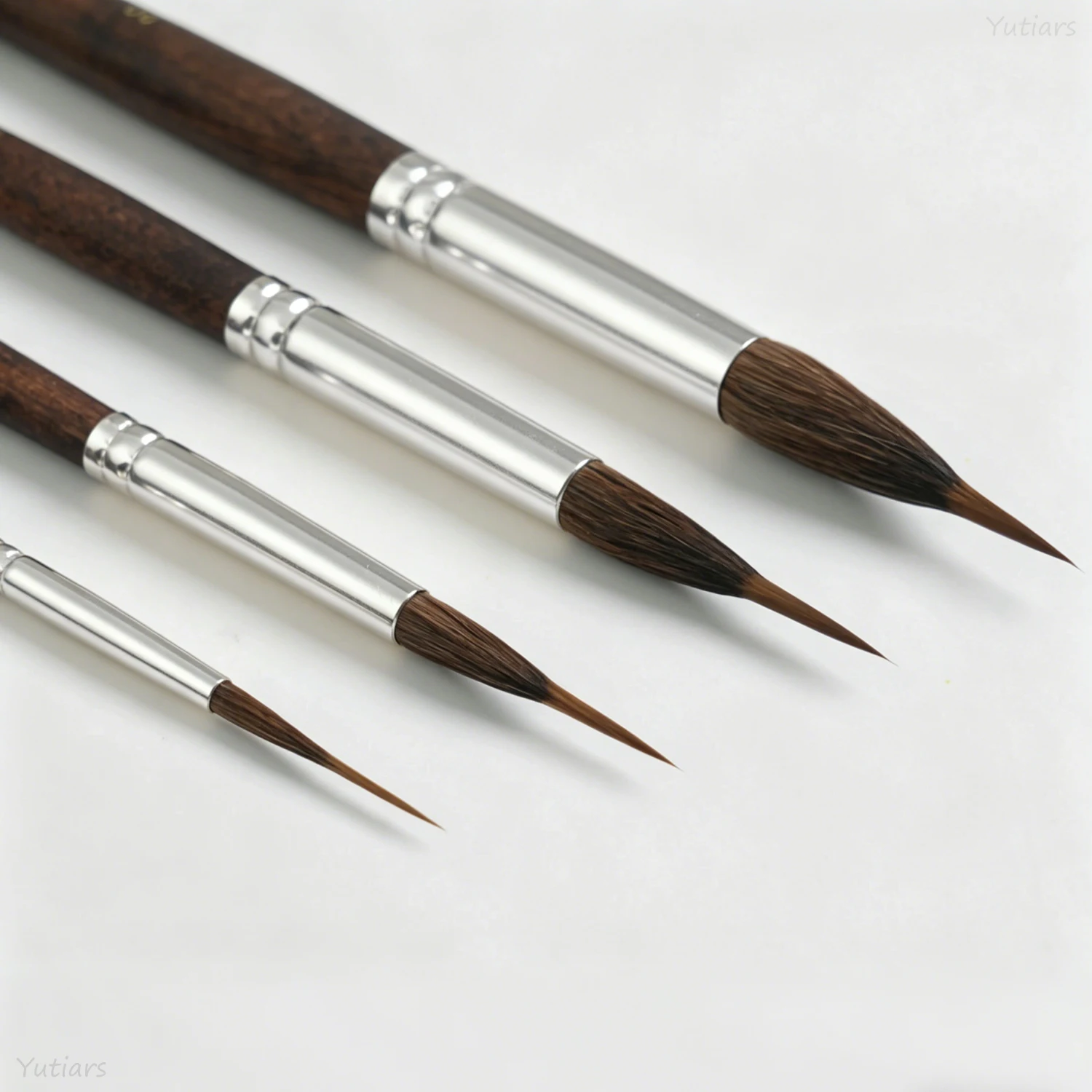 Yutiars 6Pcs Watercolor Brushes Set, 4Pcs Extended Point Synthetic Brushes with Extra Long Pinhead for Fine Detailing
