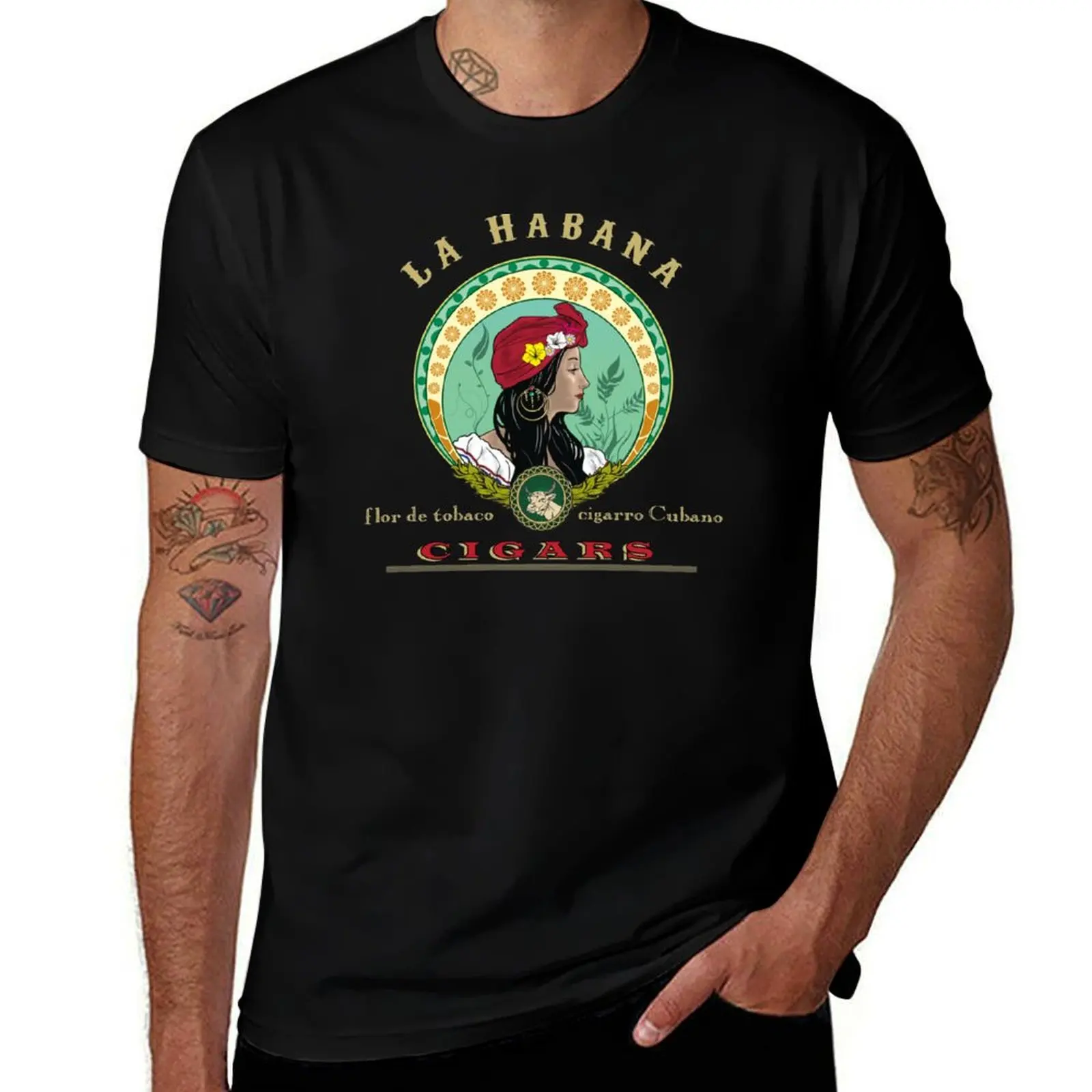 La Habana Cigars T-Shirt sweat blue archive mens t shirts casual stylish