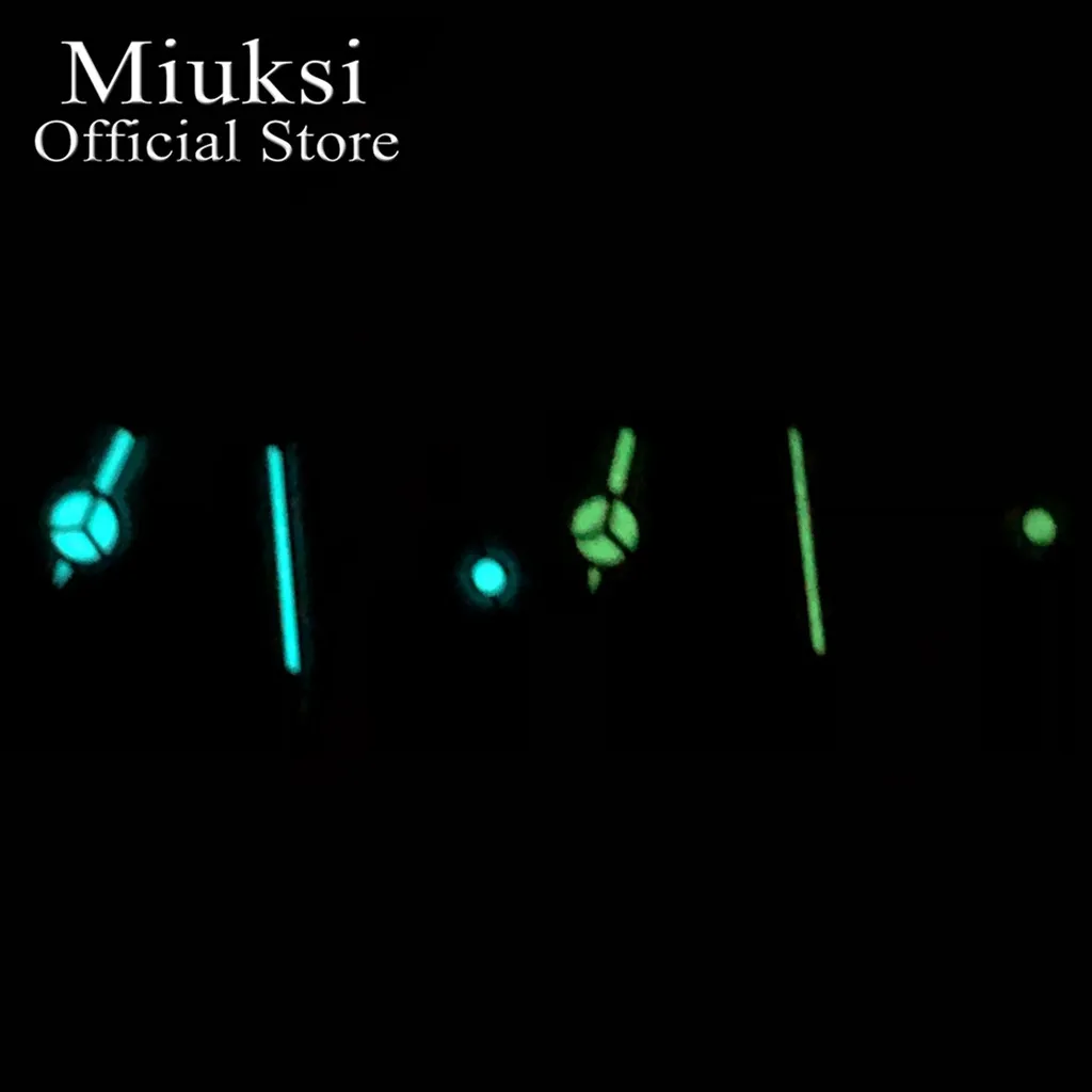 Miuksi silver watch hands blue green luminou fit NH35 NH36 ETA2824 2836 Miyota8205 8215 821A Mingzhu DG2813 3804 PT5000 movement