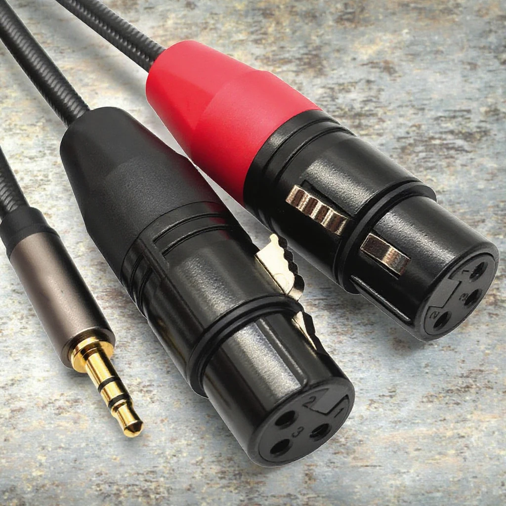 Cable de audio Jack de 3.5 mm a XLR, estéreo TRS macho a hembra, divisor dual XLR para mezcladoras, altavoces y amplificadores