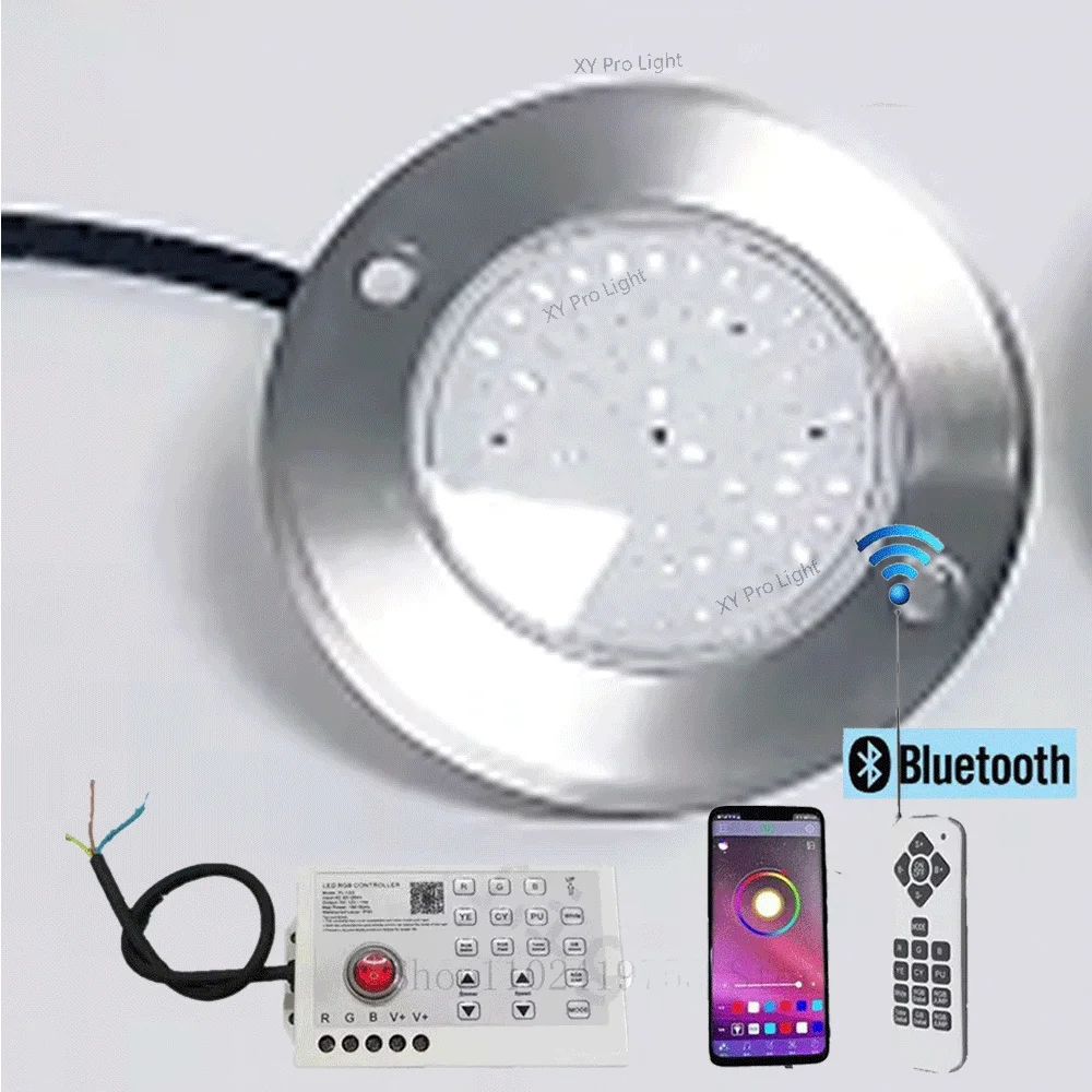 

12W RGB LED Pool Light Bluetooth APP Control IP68 Outdoor DC12 Underwater lighting Fountain Landscape Lamp Piscina Luz Spotlight