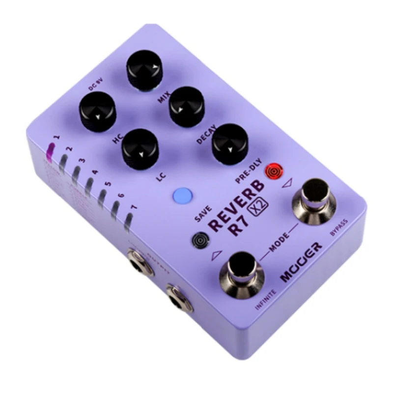 NEW Mooer R7 リバーブ X2 ペダル 14種類のステレオリバーブエフェクト
