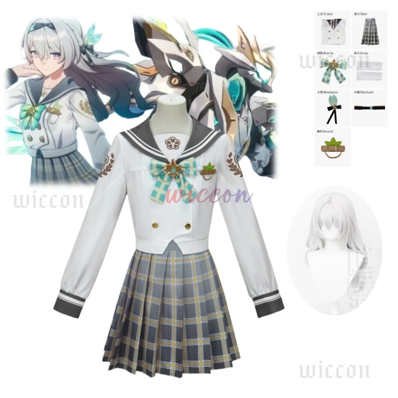 

Game Honkai Star Rail Firefly Cosplay Costume Jk Dress School Uniform Trailblazer Springtime Greeting Suit Wig Hallowen Roleplay