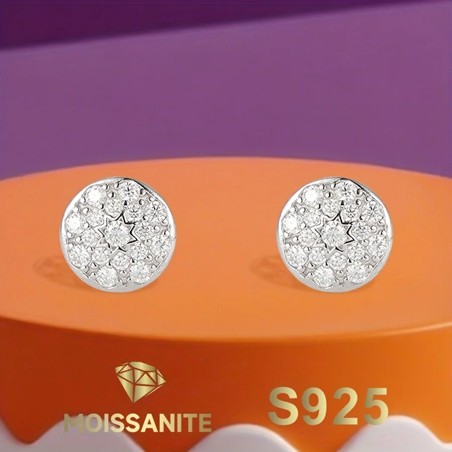 

Full Moissanite Earring 925 Sterling Silver Stud Earrings with Gra Certificate Engagement New 2025