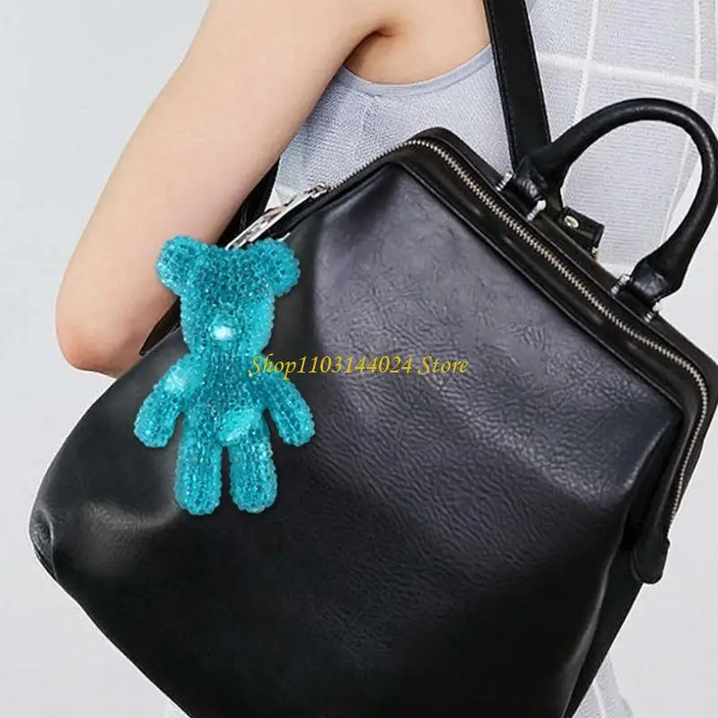 N5KE Diamond Rabbit for Head Keychain Mold Epoxy Crystal Silicone Customized Mold
