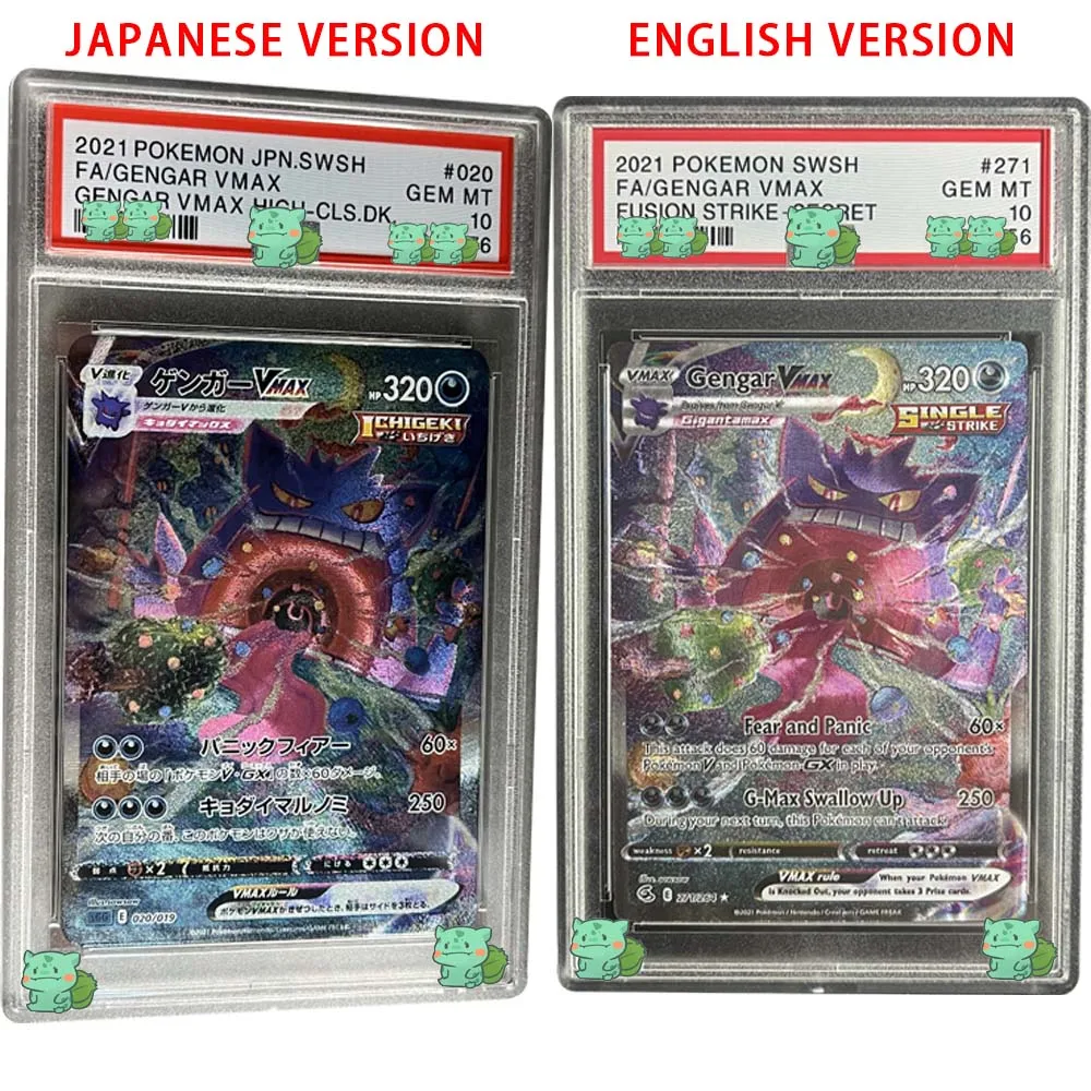 

Anime PTCG Graded Collection Card GENGAR VMAX GEM MT 10Points Card Japanese American Versions Holographic Label Child Gifts Toy