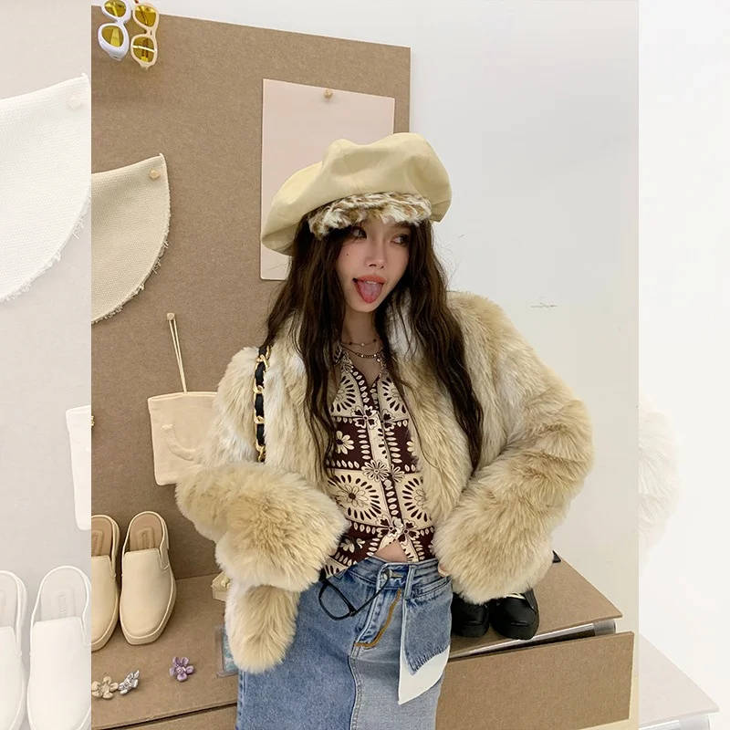 Warm And Thick Women's Plush Coat High Quality Imitation Fur Warm Coat New Environmental Protection Multi-style Plush Coat