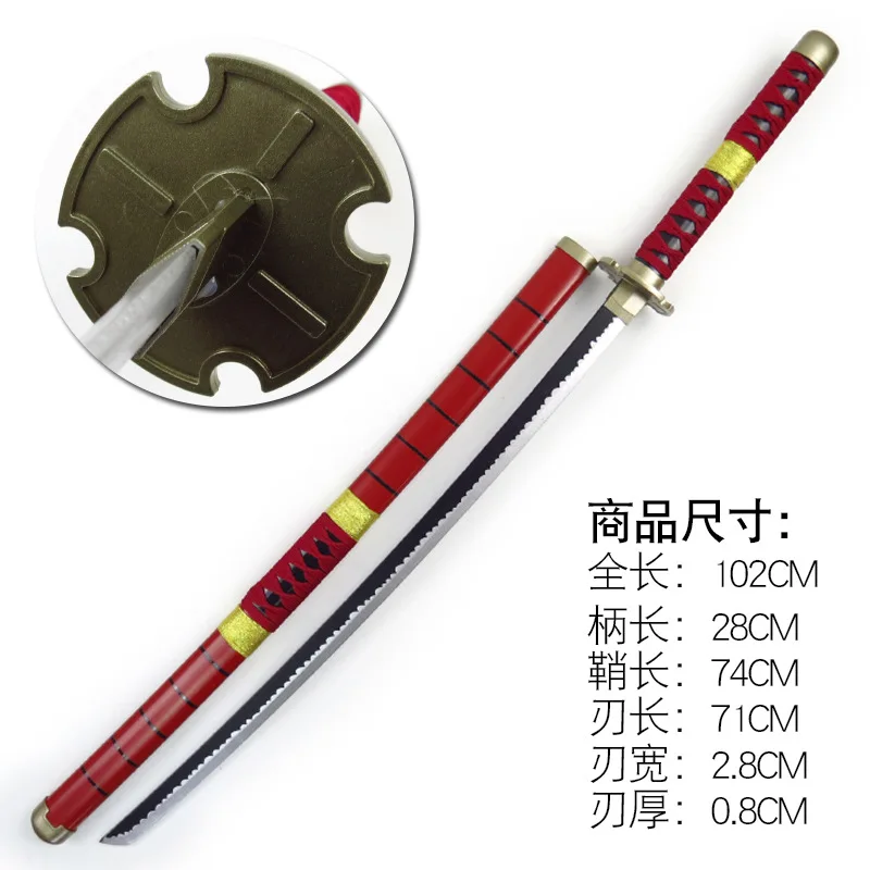 104cm Roronoa Zoro Schwert Anime One Piece Cosplay Requisitenmesser Ninja-Schwert Originalgröße Japanisches Katana Original Samurai-Säbel Spielzeug
