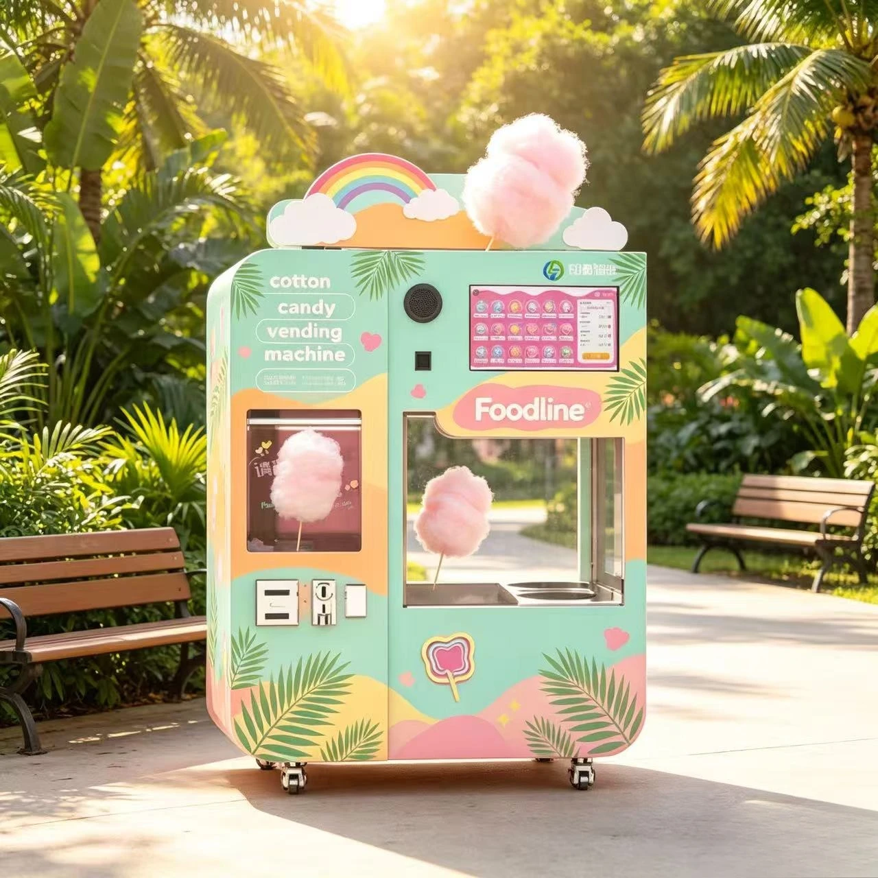 High Quality Cotton Candy Vending Machine Electric Heating Marshmallow Vending Machine Commercial Operation Ready