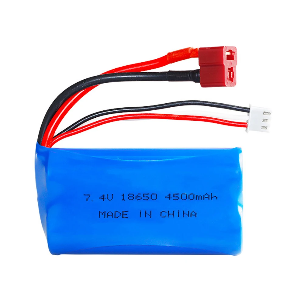 7.4V 4500mAh Lipo Battery 18650 with Charger For 9125 144001 Remote Control Rc Car Spare Parts upgrade 7.4v 4500mah Lipo Battery