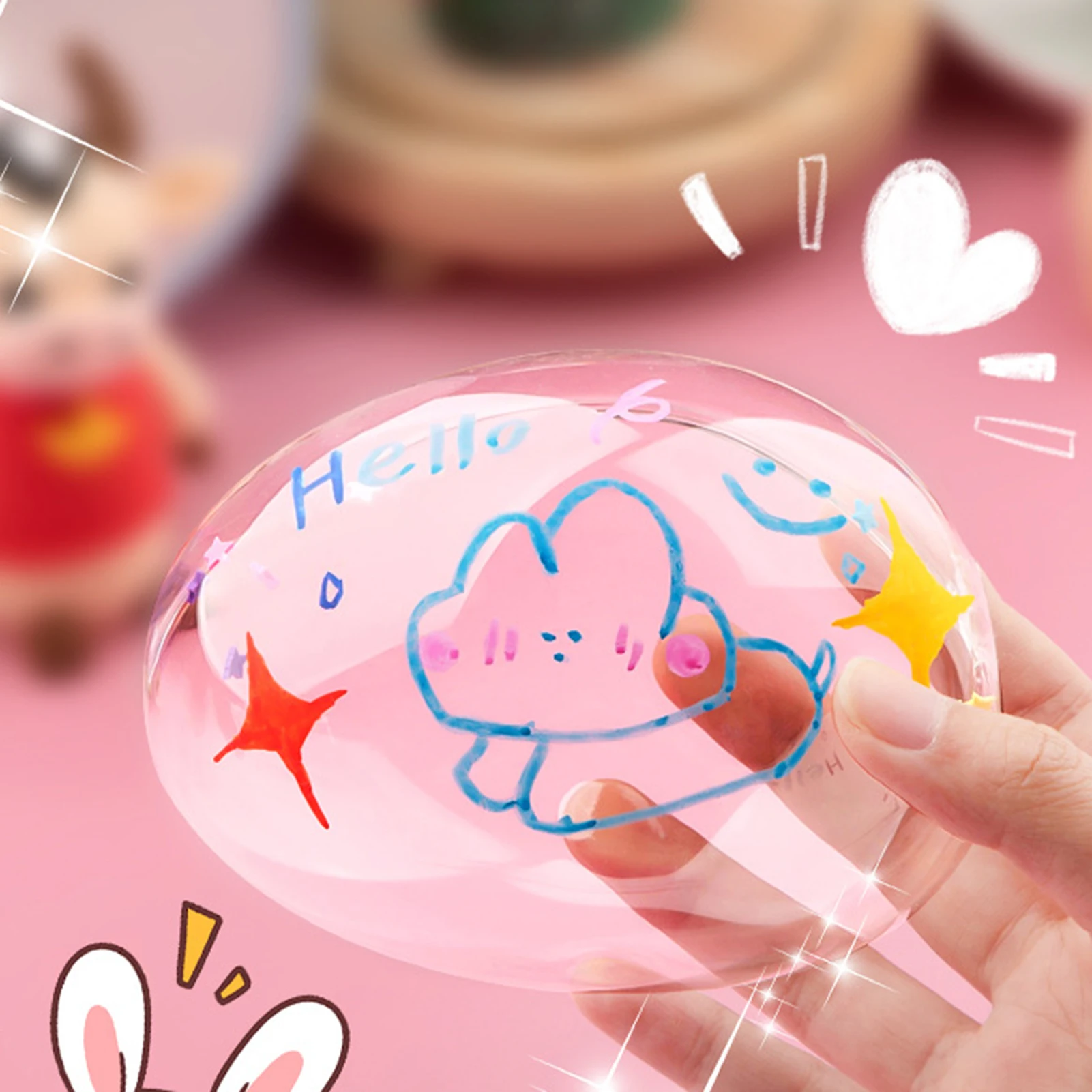 Children Pinch Toy DIY Craft Making Blowing Bubble Tape Safe and Non-toxic Novelty Decompression Toys for Kids Birthday