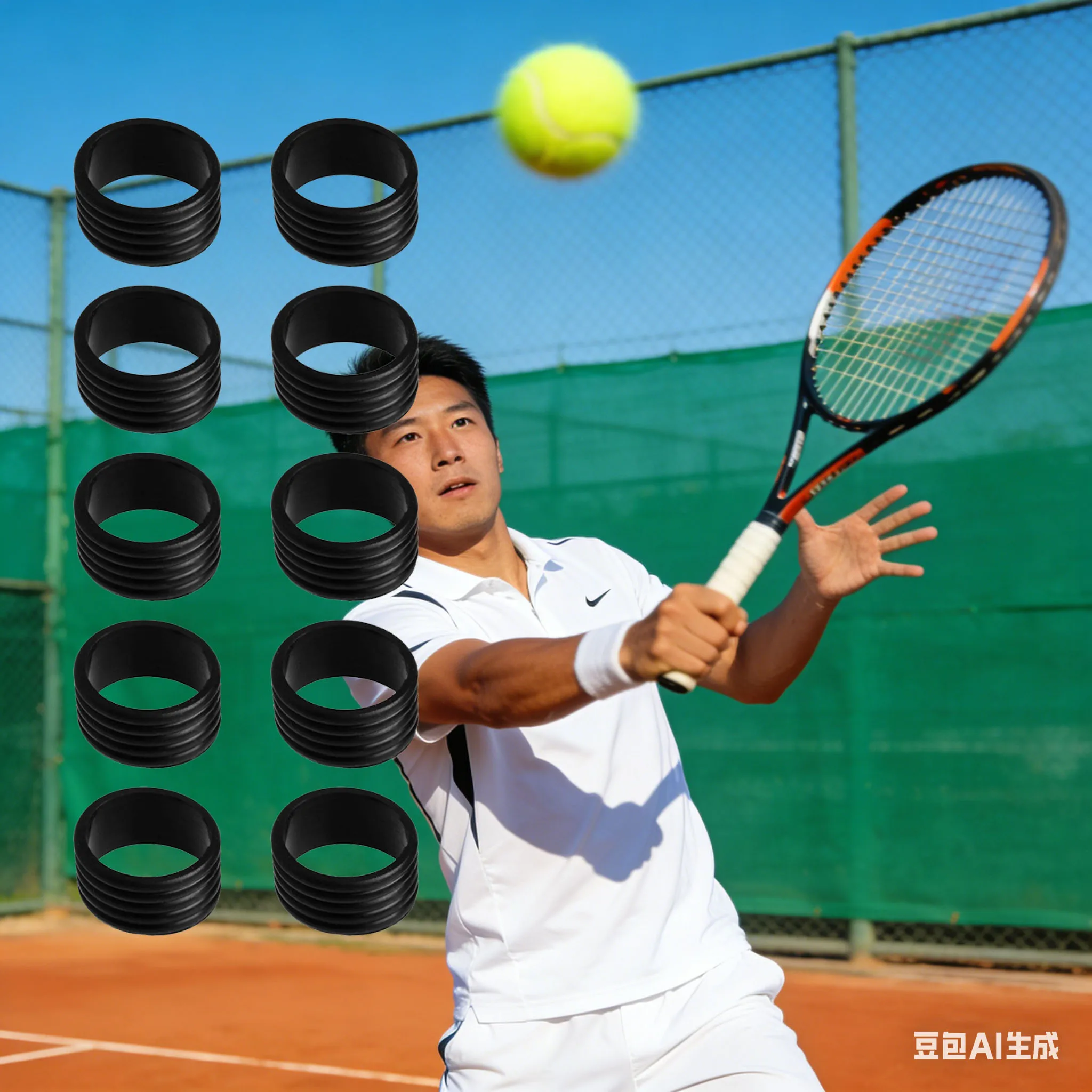 

10 шт. уплотнительных колец для теннисных ракеток 2,5x1,5 см, силиконовые фиксирующие кольца для теннисных ракеток и аксессуаров для пиклбола