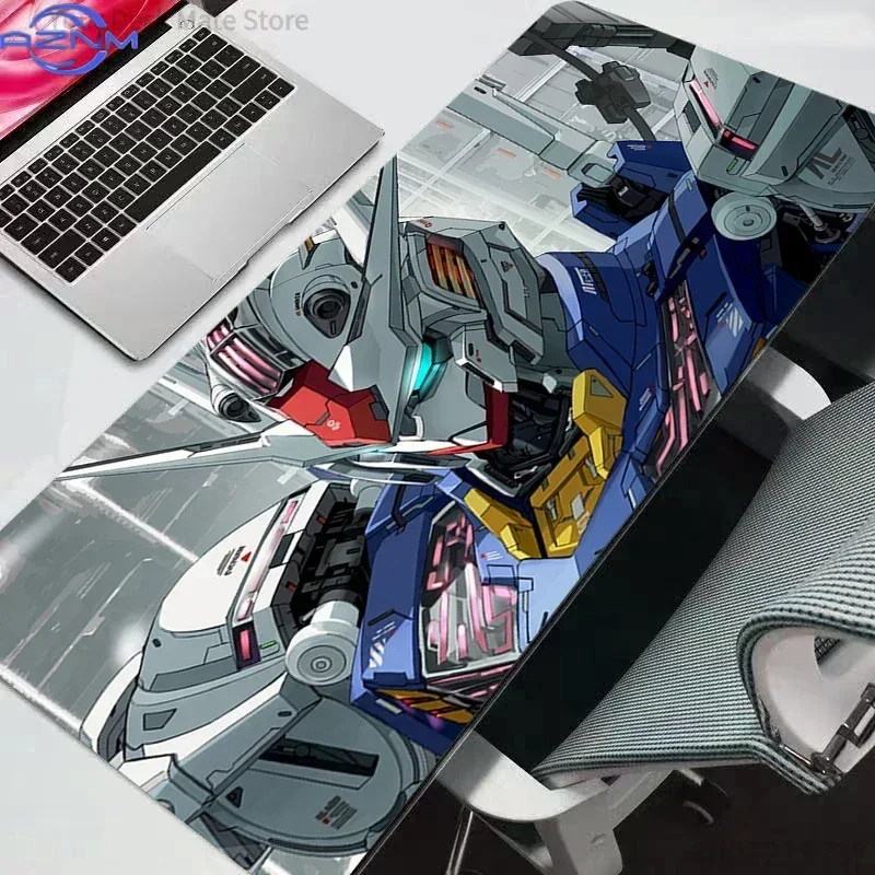 Anime Gundam Mecha Blue Sky Scenery Print Mouse Pad, Rubber Non-Slip Base, Smooth Surface for Gaming and Office Desktop Computer