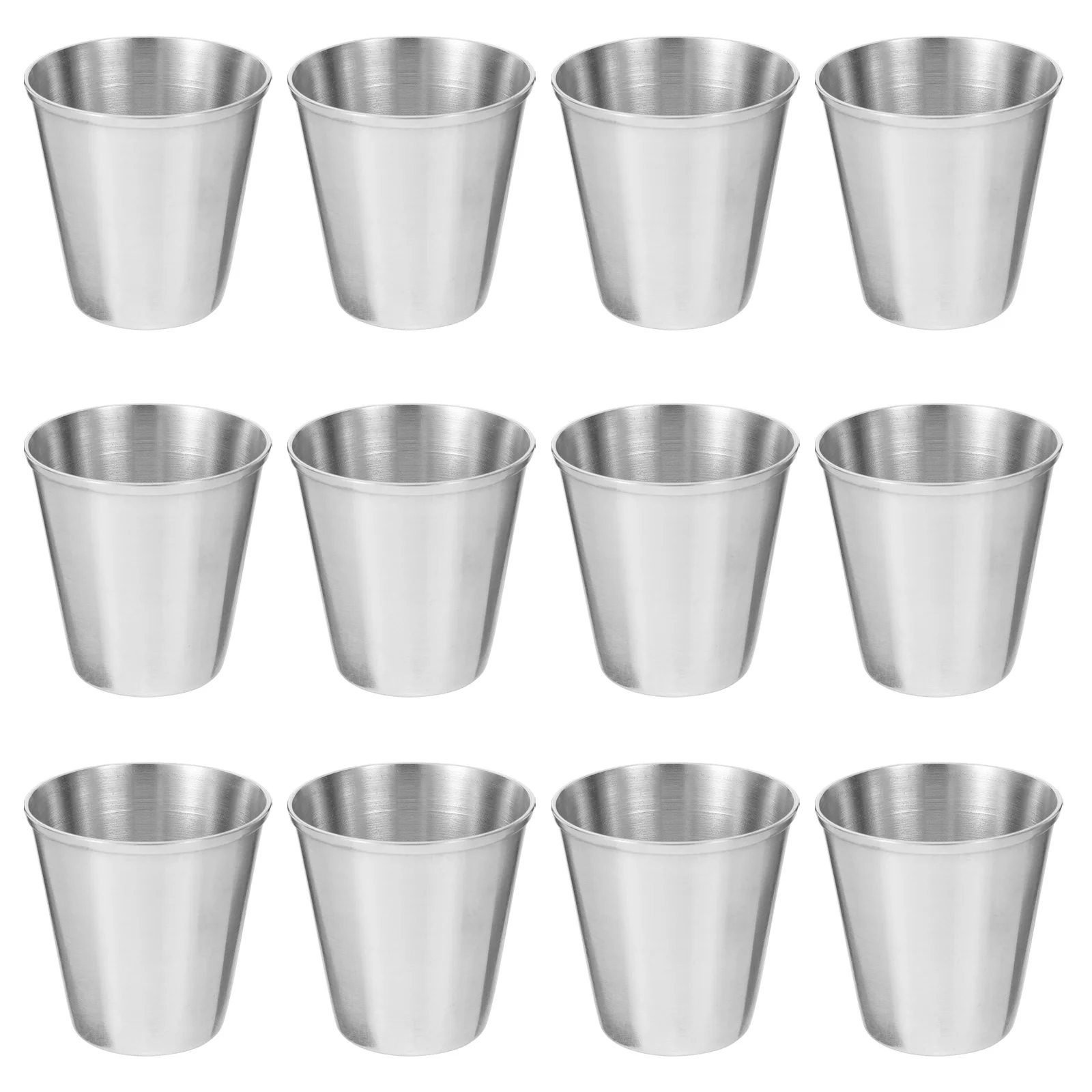 12 Pcs Stainless Steel Shot Glass Tea Milk Mug Cup Portable Spirits Glasses Drinks Coffee Tumbler Set