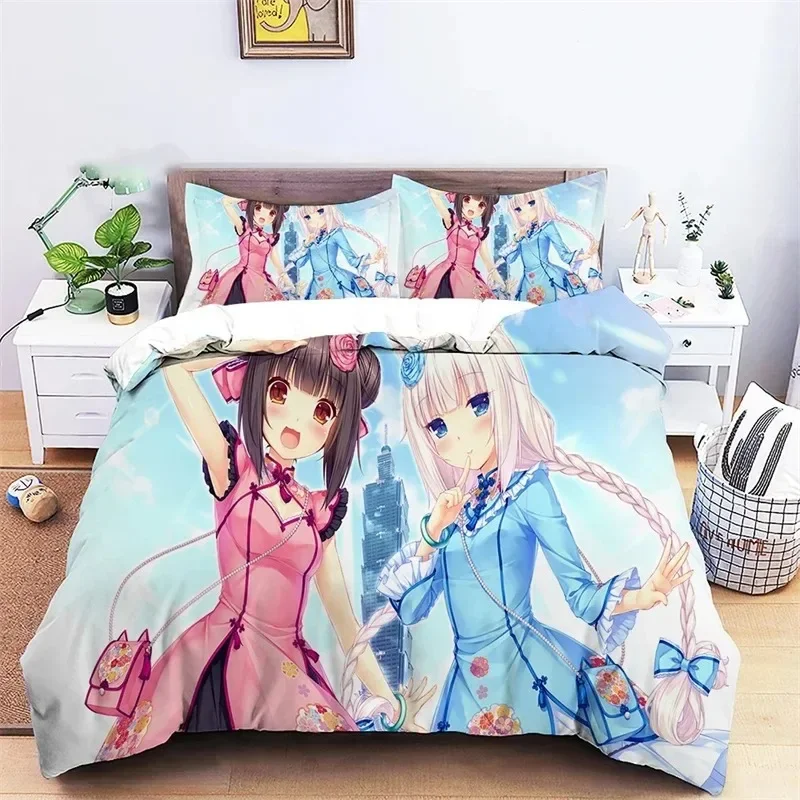 

Аниме Nekopara сексуальная девушка пододеяльник постельное белье комплекты одеял мягкие пододеяльники и наволочки одинарный двойной королевский король