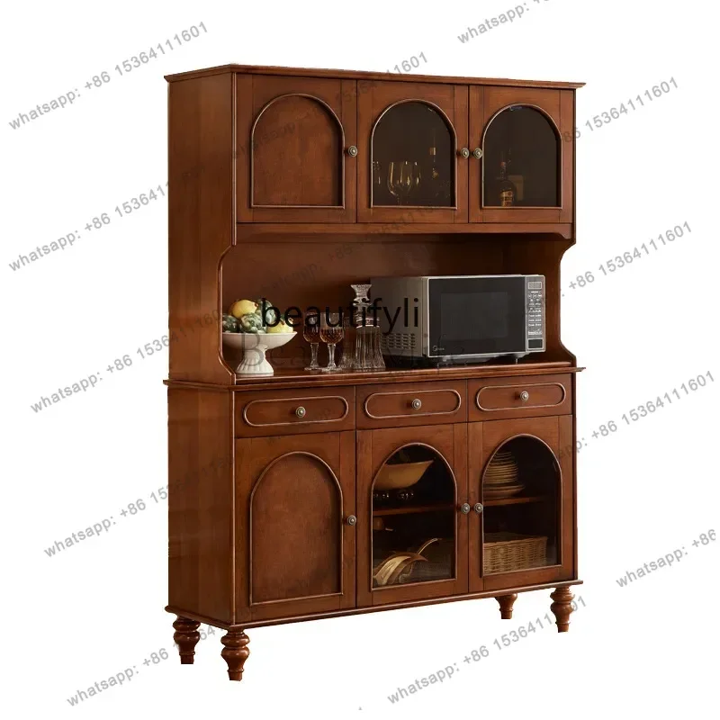 

XX39American-style Solid Wood Sideboard Cabinet Home Storage Cabinet French-style Light Luxury Tea Cabinet