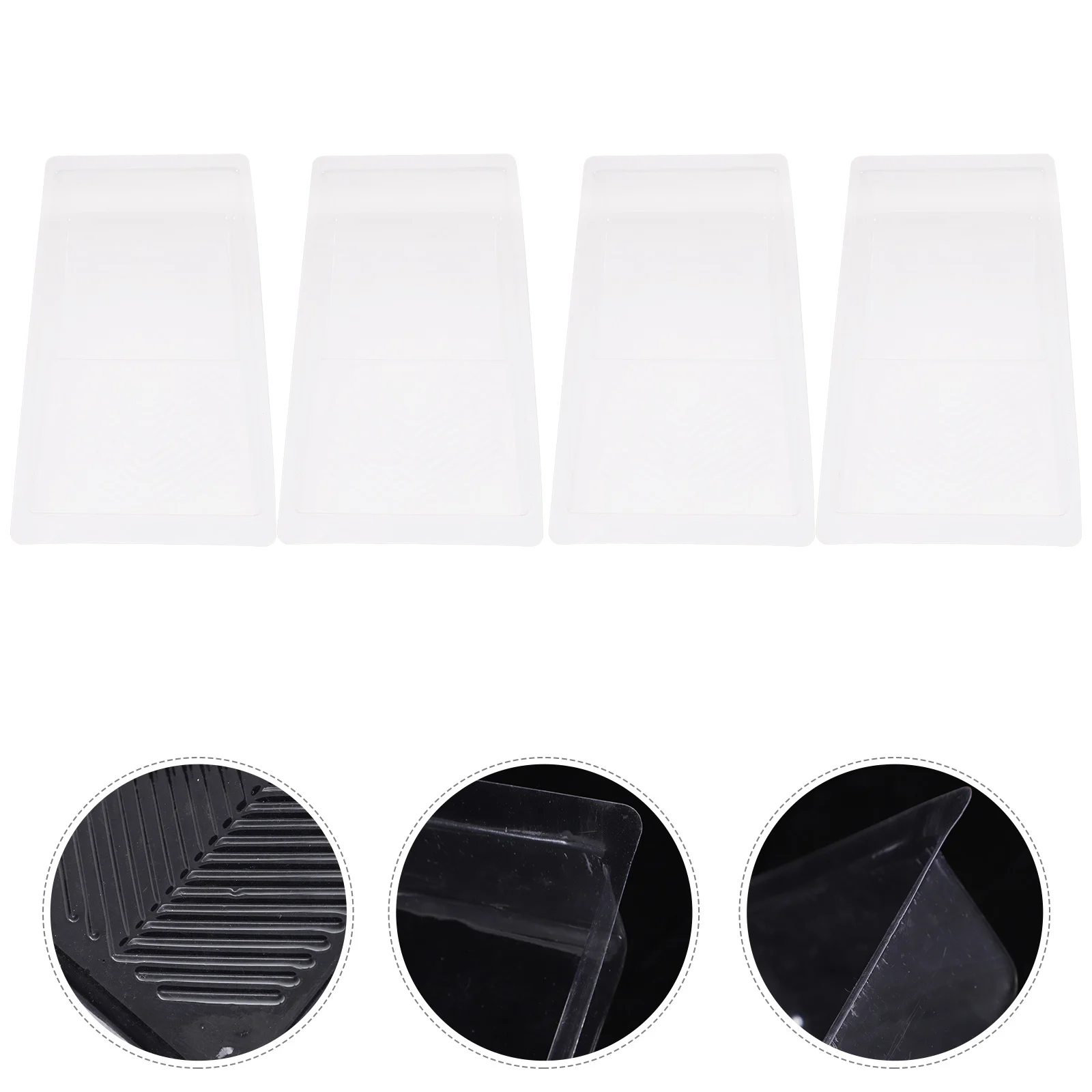 

4 Pcs Tray Lining Reusable Paint Roller Clear Liner Pan Accessories Trays Pvc Liners for Large