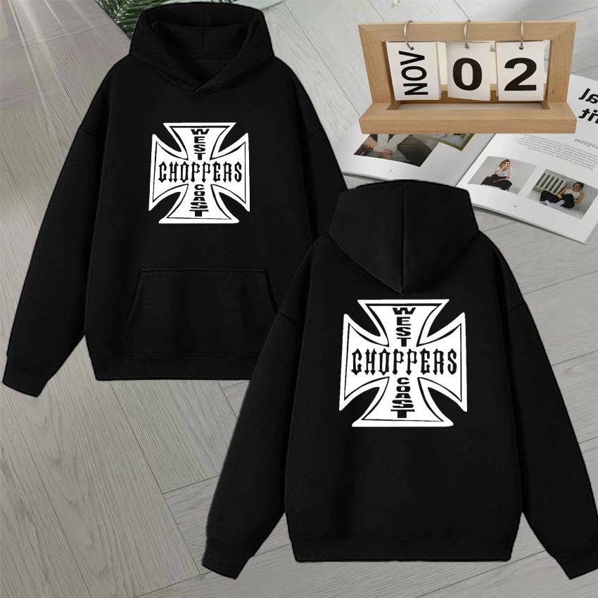 

2025 Fashion New Paul Walker West Coast Choppers Sweatshirts Men Women Autumn Winter Double Sided Print Hoodies Fleece Pullovers
