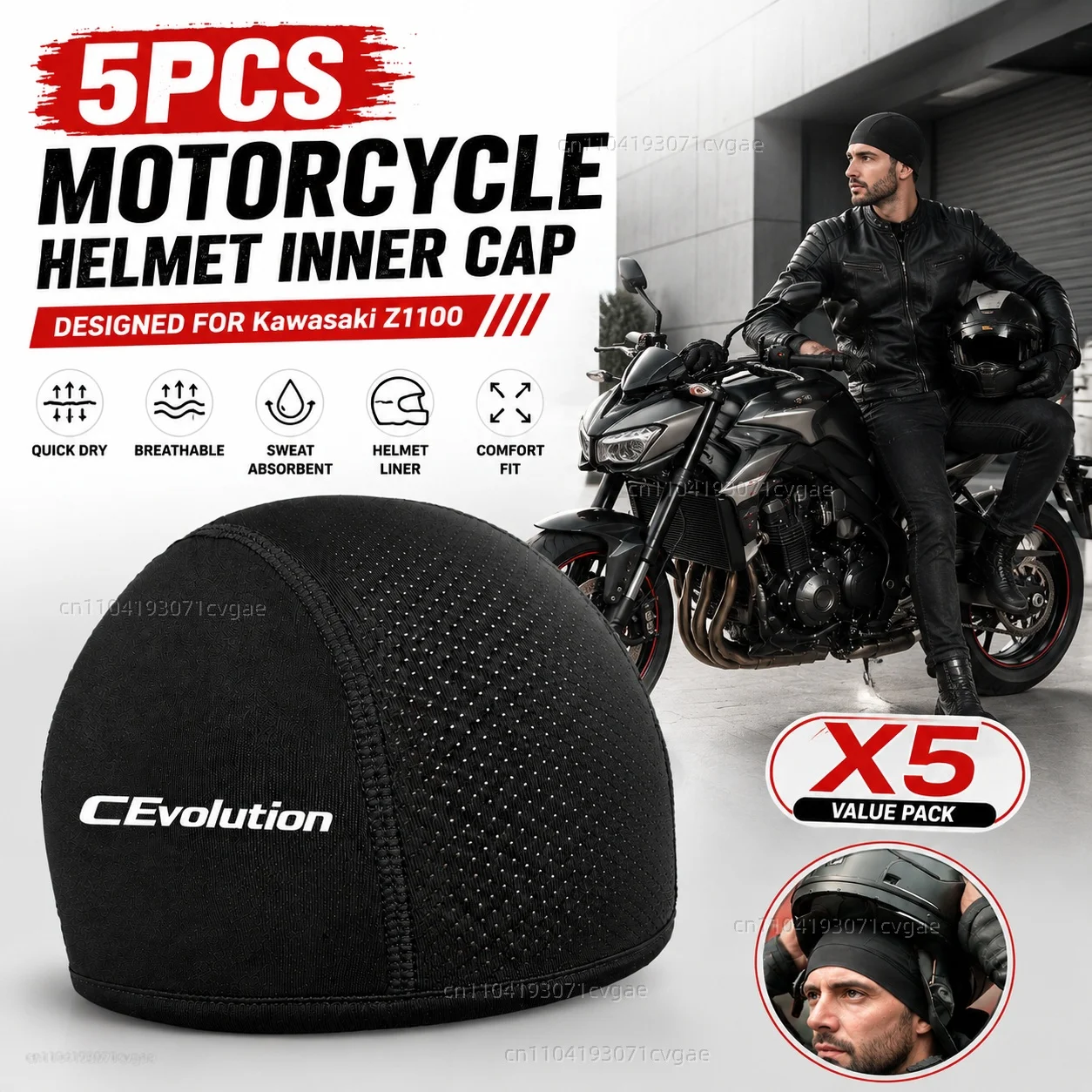 5pcs Motorcycle Helmet Inner Cap Hat Quick Dry Breathable Hat Racing Cap Cooling Beanie Rider Gear For BMW C Evolution 2014-2020