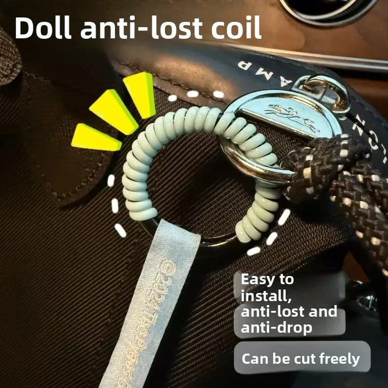 Labubu Anti Drop Buckle Silicone Rope Keychain Protection Ring Transparent Winding Fixed Anti Drop