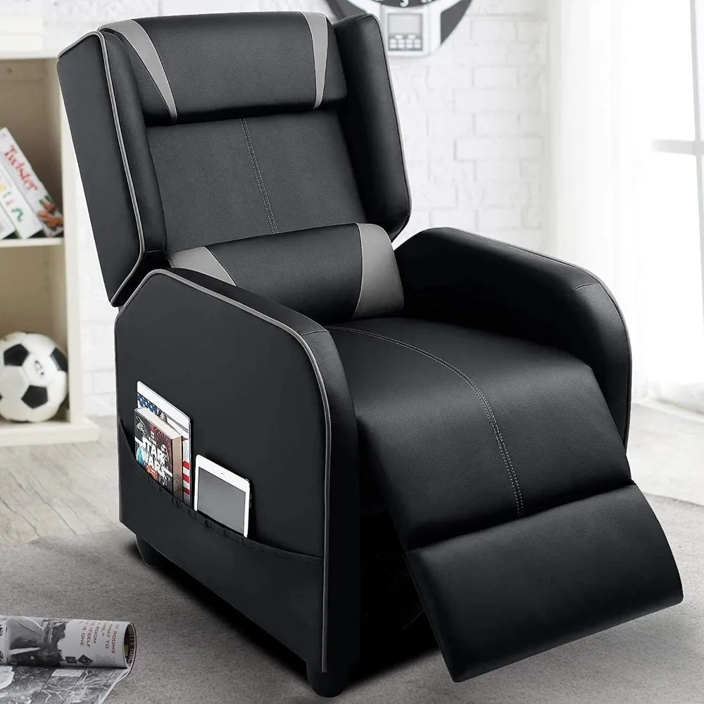 

Gaming Recliner Chair Racing Style Single PU Leather Sofa Modern Living Room Recliners Ergonomic Comfortable Home Theater