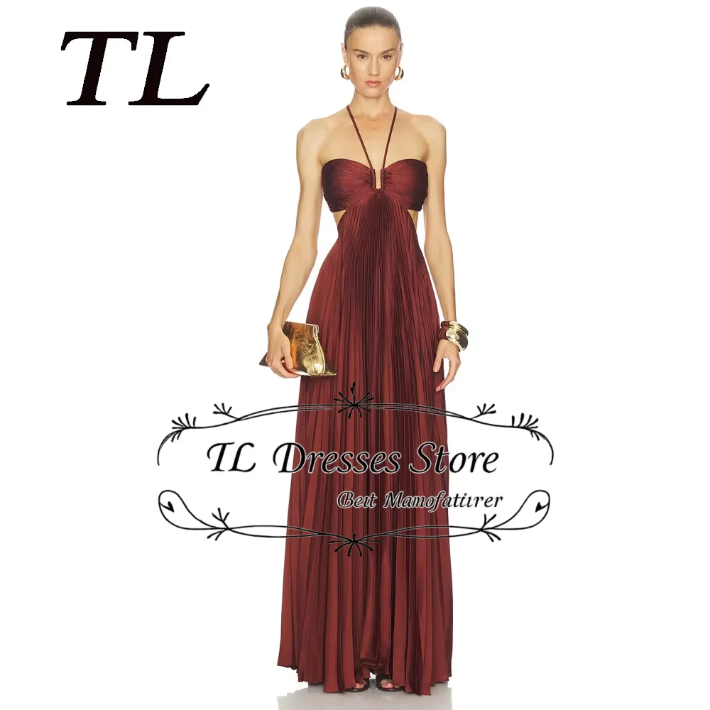 

TL Halter Evening Dresses Floor-Length A-Line Cocktail Dress Spaghetti حزب اللباس Prom Dress for Women Customized 2026