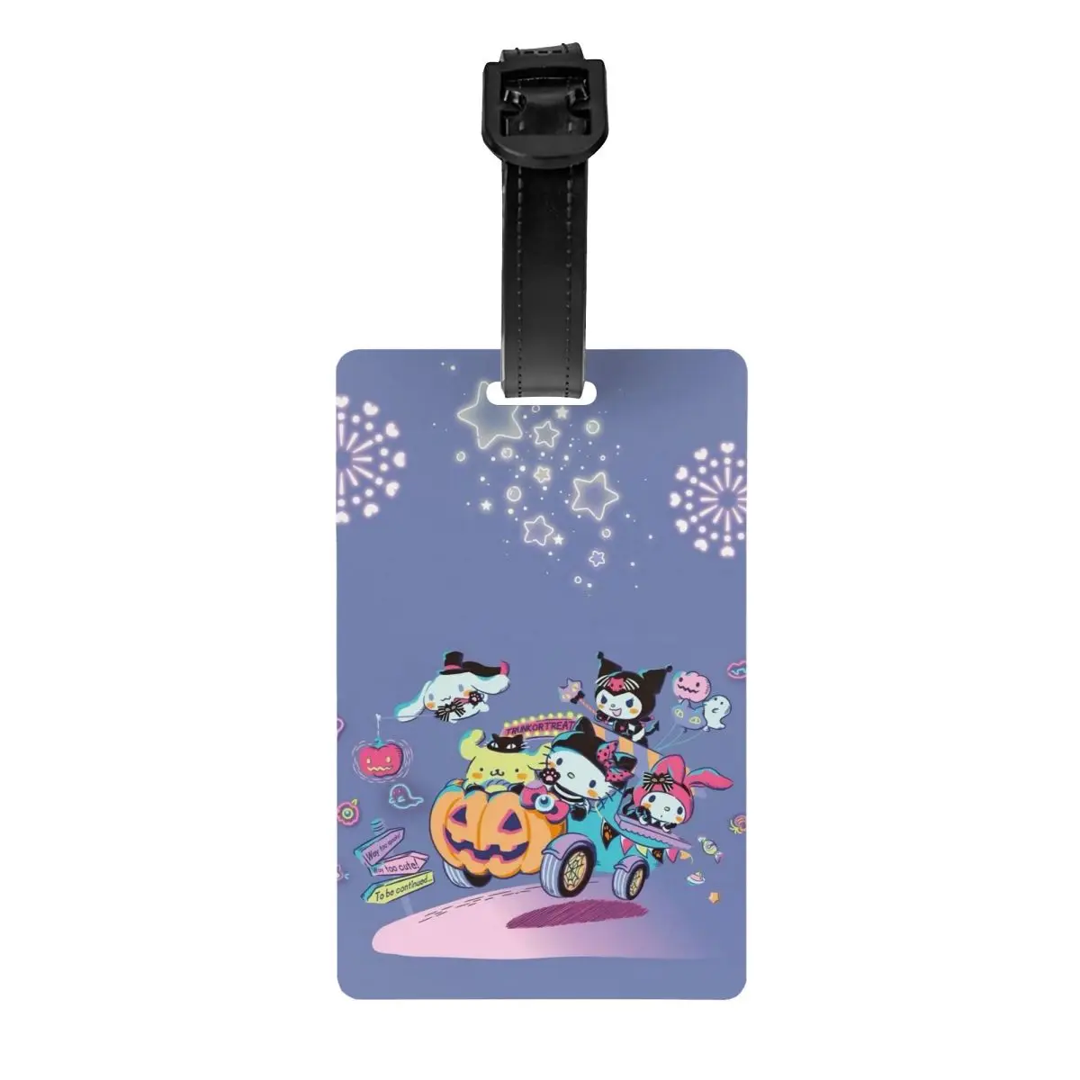 

Изготовленная на заказ багажная бирка Cinnamoroll на Хэллоуин с именной картой, конфиденциальная обложка, идентификационная этикетка для дорожной сумки, чемодана