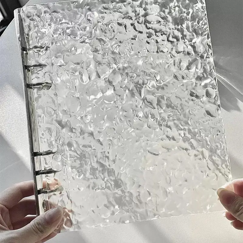 *New Sale 6 Hole Album Folder A5 Binder Cover Photo Cards Collection Organizer Acrylic Water Ripple Transparent Album