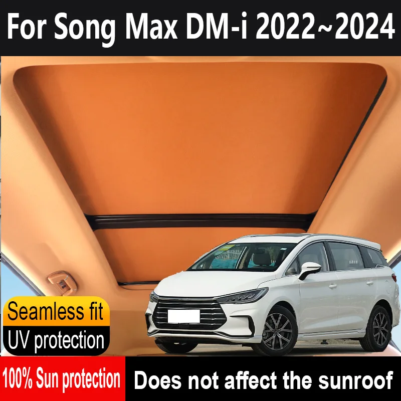 

Car Panoramic Sunroof Insulation Roof Visor For Song Max DM-i 2022~2024 23 Anti-UV Electrostatic Adsorption Sky Curtain Sunshade