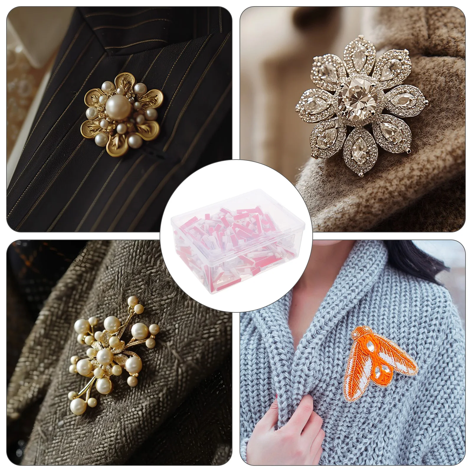 

200Pcs Circular Badge Pin Backs Plastic Pin Badge Holder Kit for Name Badges Id Cards Work Uniforms Event Management